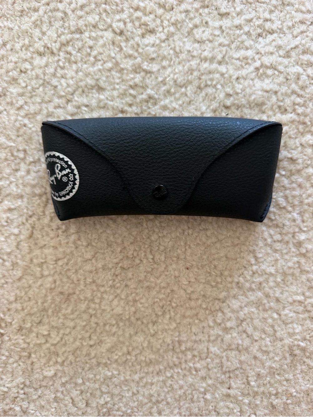 Ray-Ban Black Leather Snap Sunglasses Case